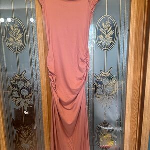 Large Maternity Dusty Pink Maxi Dress